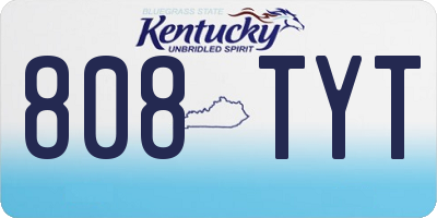 KY license plate 808TYT