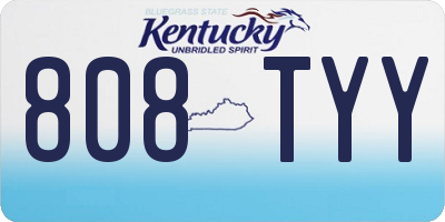 KY license plate 808TYY