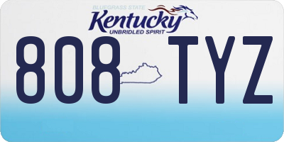 KY license plate 808TYZ