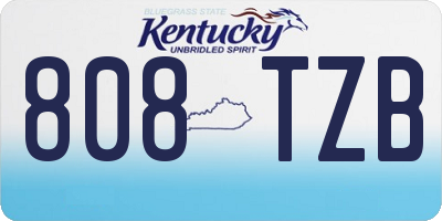KY license plate 808TZB