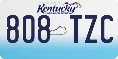 KY license plate 808TZC