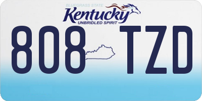 KY license plate 808TZD