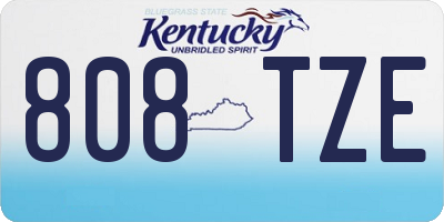KY license plate 808TZE