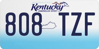 KY license plate 808TZF