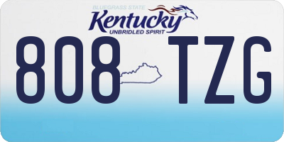 KY license plate 808TZG