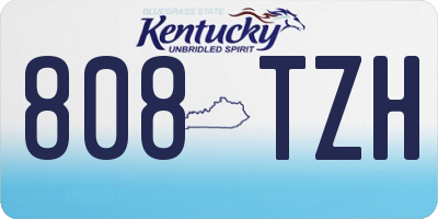 KY license plate 808TZH