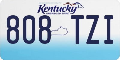 KY license plate 808TZI