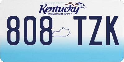 KY license plate 808TZK