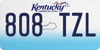 KY license plate 808TZL