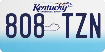 KY license plate 808TZN