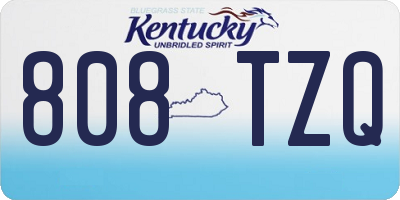 KY license plate 808TZQ