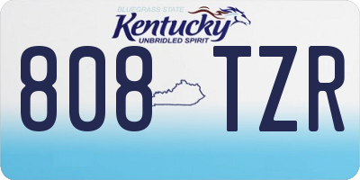KY license plate 808TZR