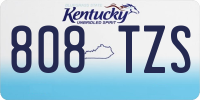 KY license plate 808TZS