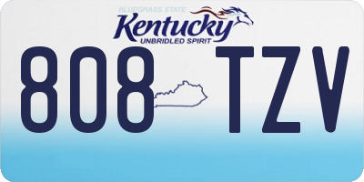 KY license plate 808TZV