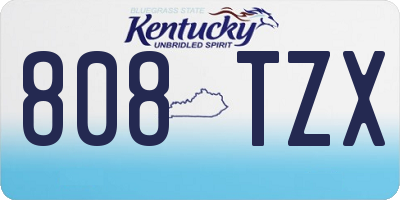 KY license plate 808TZX