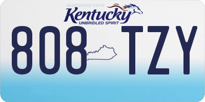KY license plate 808TZY