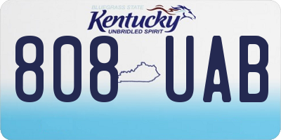 KY license plate 808UAB