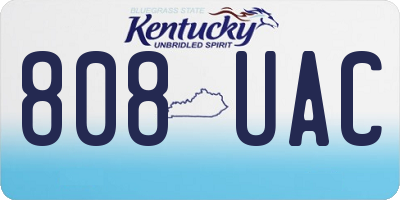 KY license plate 808UAC