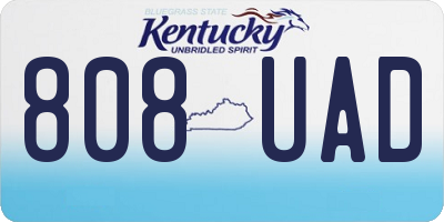 KY license plate 808UAD