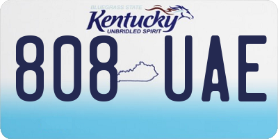 KY license plate 808UAE