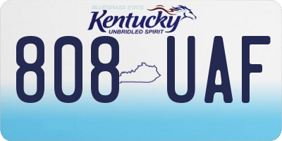 KY license plate 808UAF