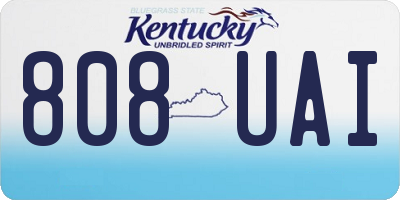 KY license plate 808UAI