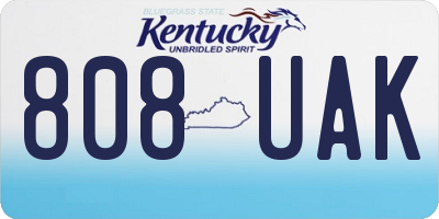 KY license plate 808UAK