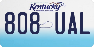 KY license plate 808UAL
