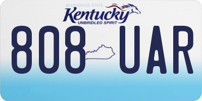 KY license plate 808UAR