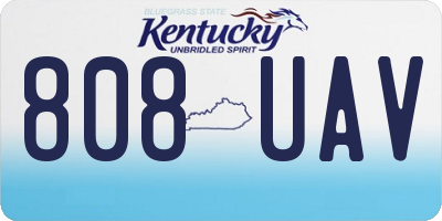 KY license plate 808UAV