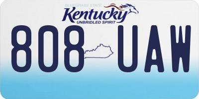 KY license plate 808UAW