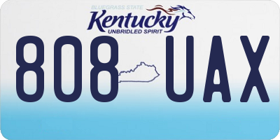 KY license plate 808UAX