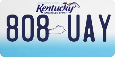 KY license plate 808UAY