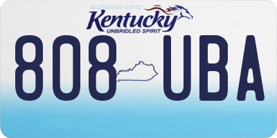 KY license plate 808UBA