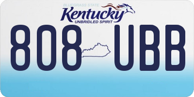 KY license plate 808UBB