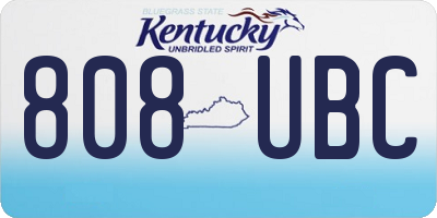 KY license plate 808UBC