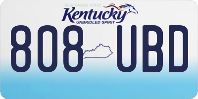 KY license plate 808UBD