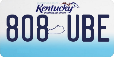 KY license plate 808UBE