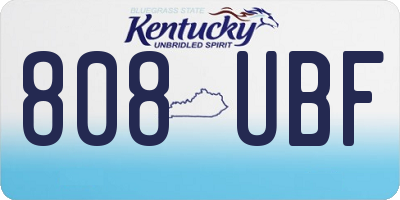 KY license plate 808UBF