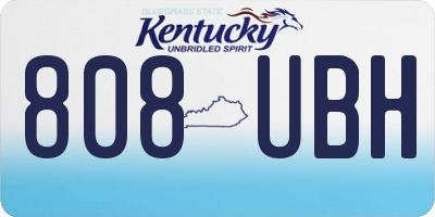 KY license plate 808UBH