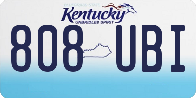KY license plate 808UBI