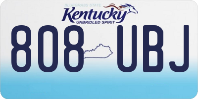 KY license plate 808UBJ