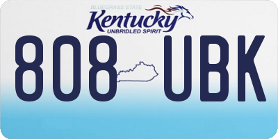 KY license plate 808UBK