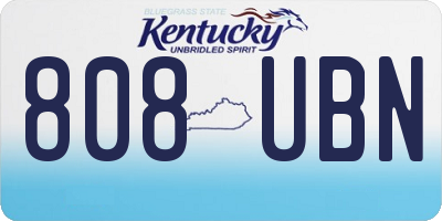 KY license plate 808UBN