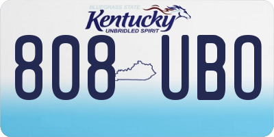 KY license plate 808UBO