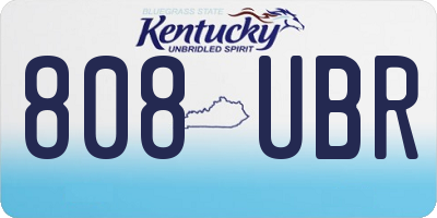 KY license plate 808UBR