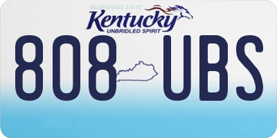 KY license plate 808UBS