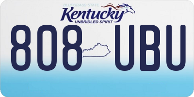 KY license plate 808UBU