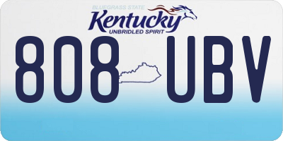 KY license plate 808UBV