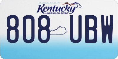 KY license plate 808UBW